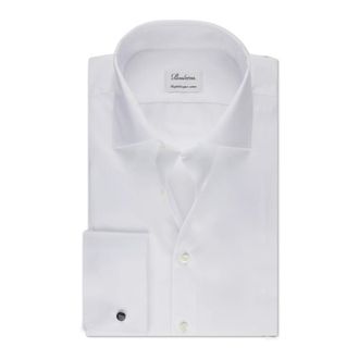 Stenstr&ouml;ms Witte Slimline Franse Manchet Overhemd - Heren - Zakelijke Overhemden - Wit - 4XL - Katoen - Overhemden