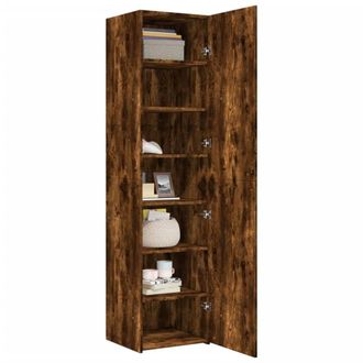 Berkfield Home Highboard Smoked Oak 45x42.5x185 cm Engineered Wood in Brown