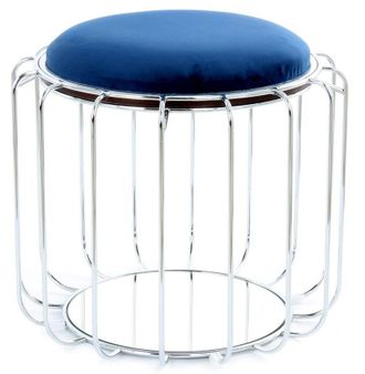 Alpha Collection Beistelltisch & Pouf Forte - Dunkelblau/Silber