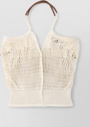 Hereu cotton shoulder tote bag mesh design