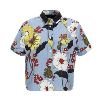 Marni Shirts, female, Multicolor, XS, Boxy Floral Cotton Shirt