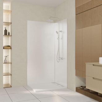 Aurlane Pack 2 Paneles Murales De Aluminio Blanco 80+100x210cm + Perfiles Cromos