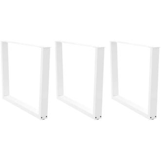 vidaXL Patas Para Mesa De Comedor En Forma De V (3 Unidades), Color Blanco, 100 X (72-73,3) Cm, Acero Vidaxl