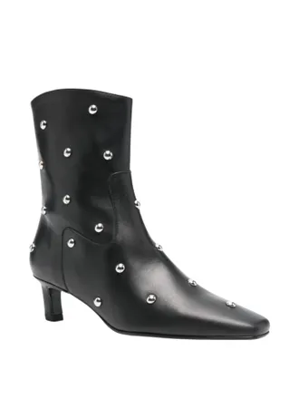 Alohas Womens Nash Studs Leather Ankle Boot In Black