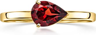 Ross-Simons Pear-Shaped Garnet Ring in 10kt Yellow Gold