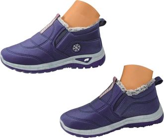 Generic Womens Winter Snow Boots - Warm Fur Lined Platform Ankle Booties for Casual Outdoor Use(Purple,8.5)