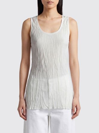 Toteme Top slim fit in misto viscosa con scollo a U ed effetto stropicciato