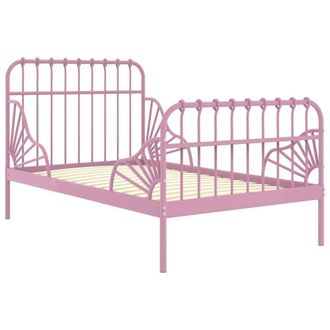 Berkfield Home Extendable Bed Frame Pink Metal 80x130/200 cm