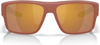 Costa Taxman 59mm Polarized Rectangular Sunglasses in Matte Terra Cotta/gold 580G at Nordstrom