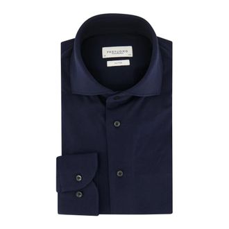 Profuomo Overhemden, Heren, Blauw, S, Katoen, Business Overhemd