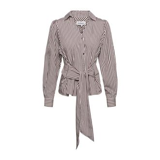&Co Woman Blouse met diagonale knoopsluiting en V-hals - Dames - Blouses & Shirts - Veelkleurig - Maat: XS Viscose