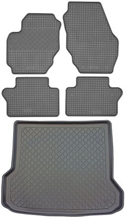 OEM Volvo Xc70 Ii Estate (5 Puertas) De Septiembre De 2007 A 2016. Juego: Alfombrillas De Goma Para Coche + Alfombrilla Para Maletero