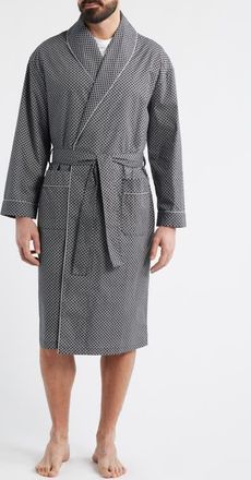 Majestic International Sanctuary Sateen Shawl Collar Cotton Robe in Black at Nordstrom, Size Large