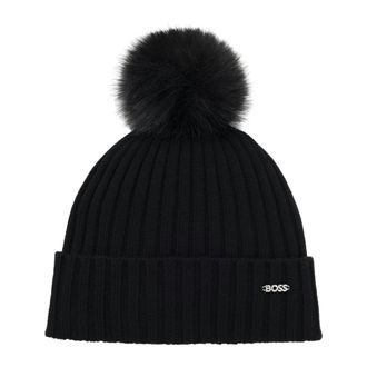 HUGO BOSS Lonie Muts - Dames - Hoeden - Zwart - ONE Size - Wol - Accessoires