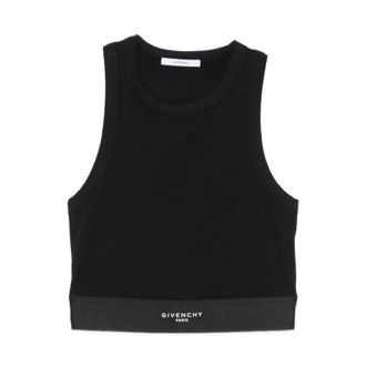 Givenchy Sleeveless Tops, female, Black, Size: XS Cropped Tank Top