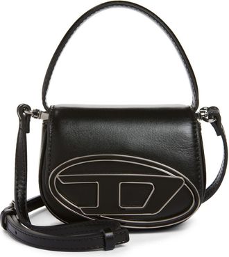 Diesel X-Small 1DR Leather Crossbody Bag in Black at Nordstrom