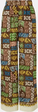 Alemais Al&eacute;mais Minnie printed cotton wide-leg pants