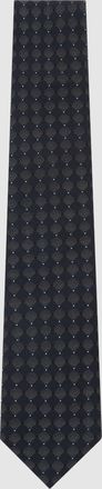 Reiss Mens Navy Silk-blend Woven Tonal Diamond Tie