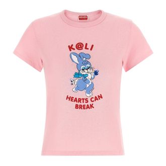 Kenzo T-Shirts, female, Pink, Size: XS Cartoon T-shirt