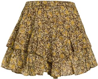 Isabel Marant Isabel Marant &eacute;toile Jocadia Floral Ruffled Cotton Shorts - Khaki - 38 (UK10 / S)