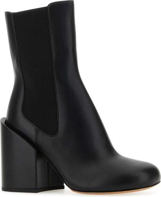 Sportmax Womens Black Leather Etra Ankle Boots Nero Stivali