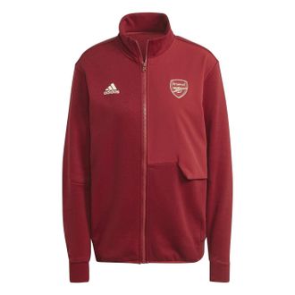 adidas Womens Afc Anth Jacketw Tracksuit Top in Red - Size 10 UK