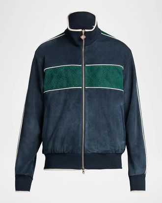 Casablanca Striped Suede Track Jacket