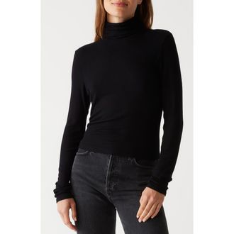 Michael Stars Tara Rib Turtleneck in Black at Nordstrom