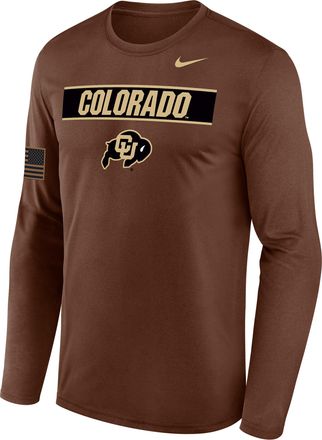 Nike Colorado 2026 Military Appreciation Legend Nike Mens Dri-FIT College Long-Sleeve T-Shirt in Brown | IV9846-255