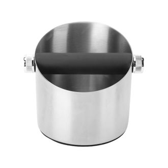 OEM Recipiente De Acero Inoxidable Para Posos De Caf&eacute; Con Base Antideslizante Y Barra De Impacto Extra&iacute;ble - Accesorio Para Cafetera