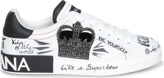 Dolce & Gabbana Portofino Sneakers - Heren - Sneakers - Wit - 42 EU - Leer - Schoenen