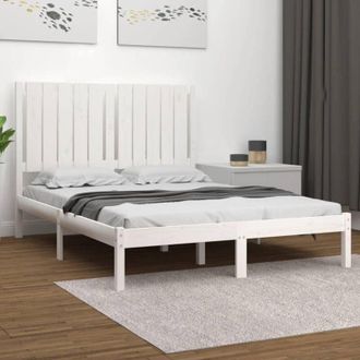 vidaXL Giroletto Bianco in Legno Massello 120x190 cm Small Double - Vidaxl