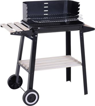 OUTSUNNY Barbacoa De Carb&oacute;n Con Ruedas Parrillas Asador Bbq De Picnic Altura De Parrillas