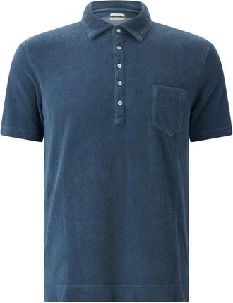 Massimo Alba Frottee Polo Shirt - Heren - Polos - Blauw - M - Katoen - Tops