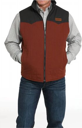 Cinch Reversible Western Vest In Brown