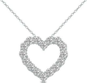 Diana M. Jewels 14kt.50cts Gold Lab Grown Open Heart Diamond Pendant, Round, DEF color, VS clarity, excellent cut, chain: 16