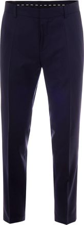 BOSS Slim Fit Trousers in Fine Virgin Wool with Pleated Design