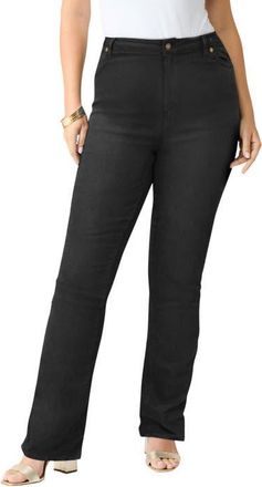 Roaman's Plus Size 24/7 Stretch Bootcut Jean in Black Denim at Nordstrom, Size 36