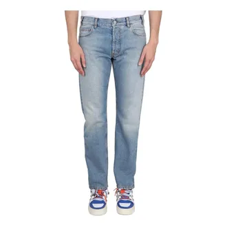 Marcelo Burlon Slim-fit Jeans, male, Blue, Size: W30 Medium Stone Cross Reg Pant