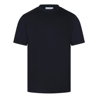 Daniele Fiesoli Tops, Heren, Blauw, L, Katoen, T-shirt Slim