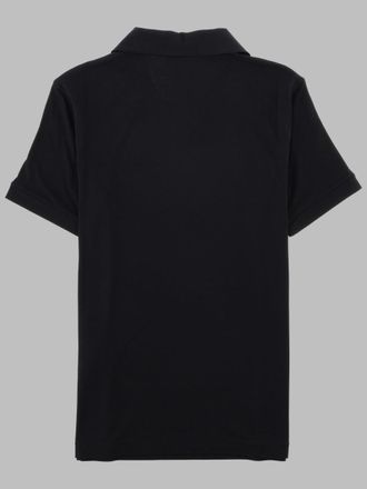 Giorgio Armani Stretch Viscose Jersey Polo Shirt - Black