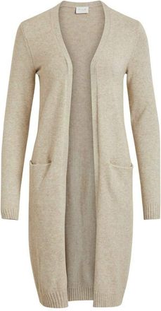 Vila Womens Viril Long L/S Knit Cardigan-Noos Sweater, Beige (Natural Melange), XXL