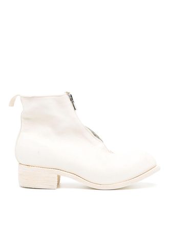 Guidi White Horse Leather Ankle Boots