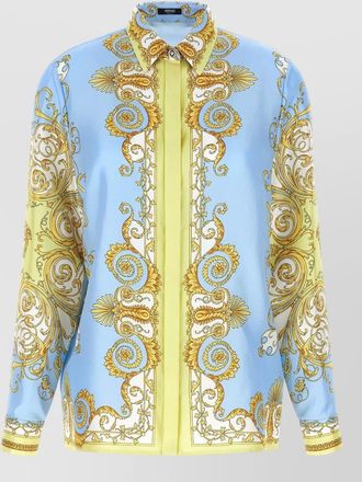 Versace baroque print twill shirt long sleeves