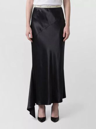 Celine asymmetric satin midi skirt