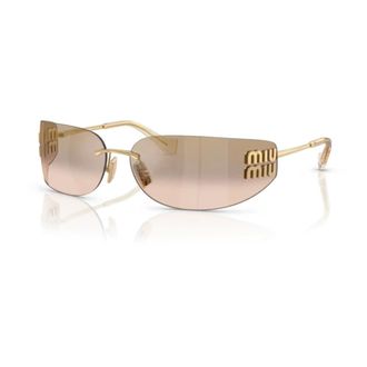 Miu Miu Sunglasses, female, Yellow, ONE SIZE, Gold/Bronze Mirror Gradient Sunglasses