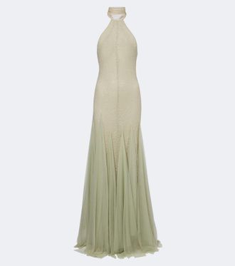 De La Vali Elowen lace halterneck gown