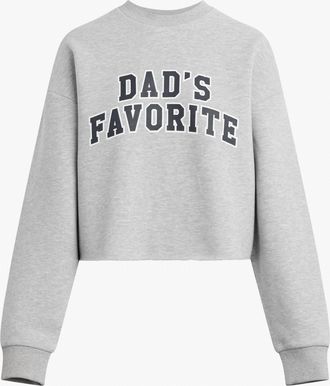 Favorite Daughter Womens Dads Favorite Cropped Sweatshirt In Heather Grey Navy