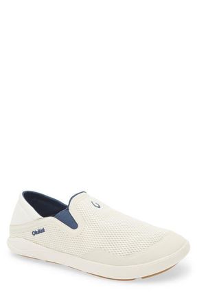 Olukai Moku Slip-On Sneaker in White Sand /Trench Blue at Nordstrom, Size 10.5
