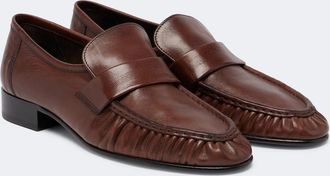 The Row Soft ruched leather loafers